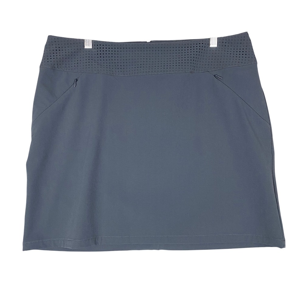 Title Nine Genie Perforated Waistband Athletic Skirt Women 12 Blue Gray